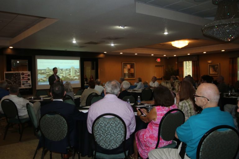 Cary Hirschstein of HR&A Advisors introduces the team’s ideas to Clearwater residents during one of the public engagement sessions. Nearly 250 people attended the sessions and shared their thoughts and ideas for this major project for downtown Clearwater.