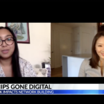 B2 intern Alexis Novales is interviewed by CBS Newspath's Nancy Chen about her virtual internship