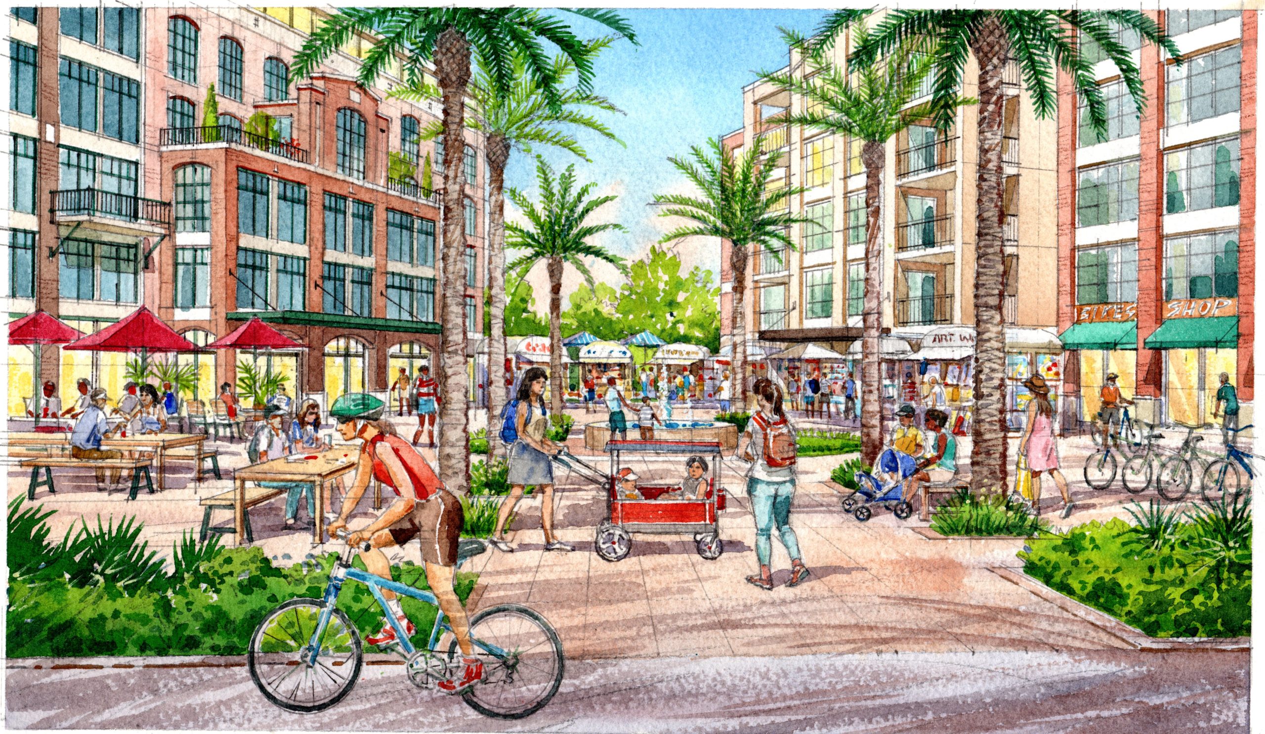 Pinellas Trail Rendering used to gain community support for iMix in St. Pete