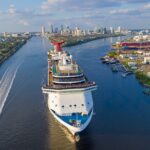 Carnival Cruise Lines ship leaving Port Tampa Bay